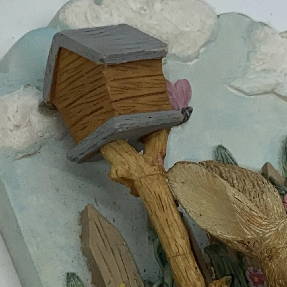 Bunny Hare Resin Spring Garden‎ Watering Can Ceramic Bookends 5 5/8" Tall - Picture 14 of 16